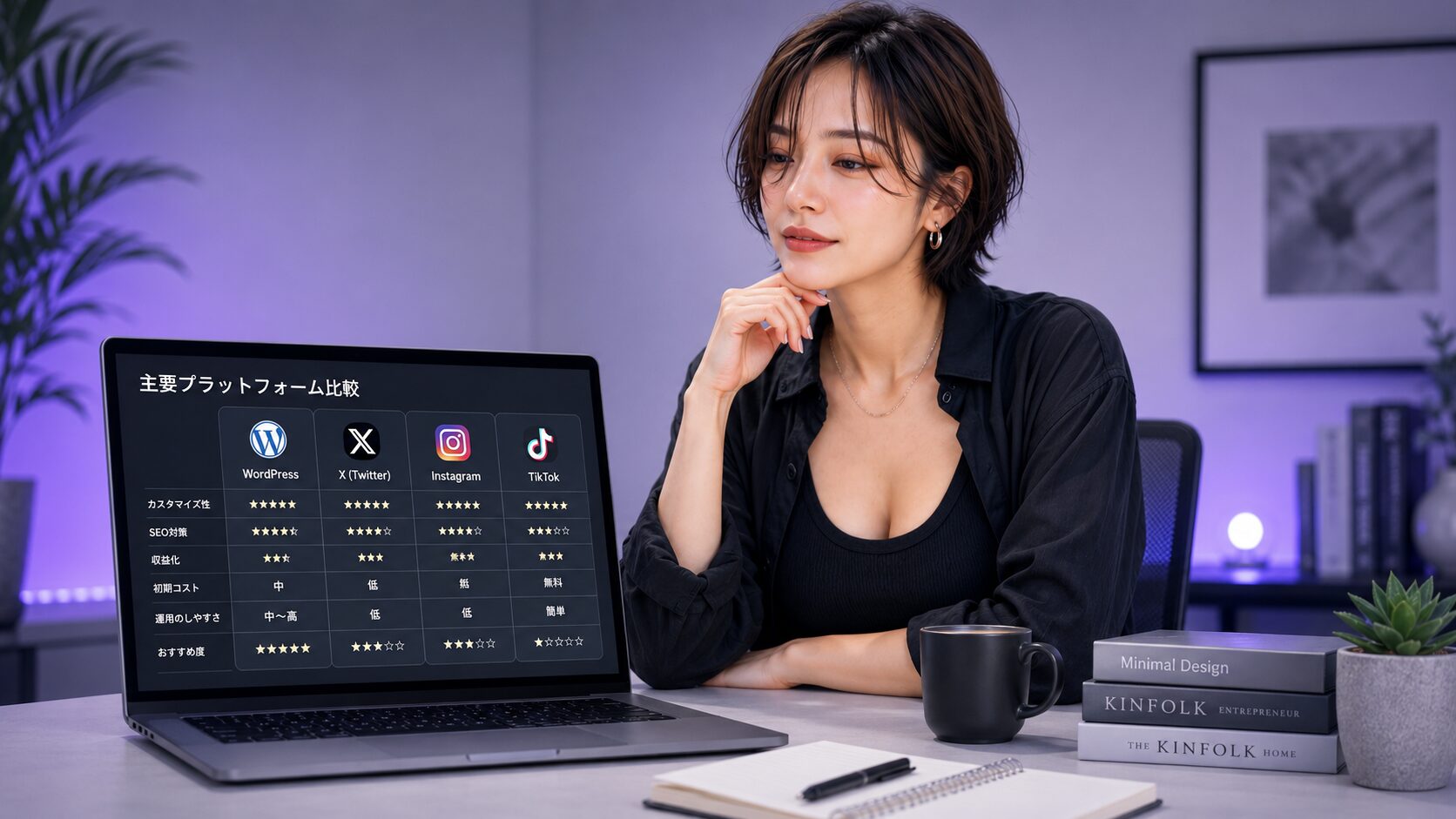 複数の販売プラットフォームを比較検討している美帆さん